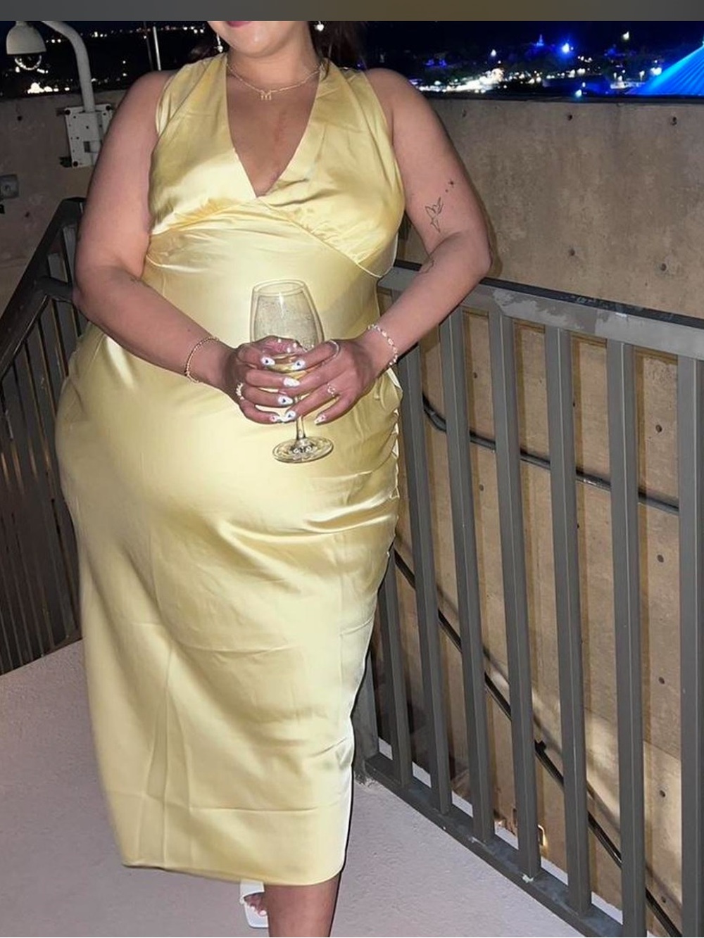 Yellow Satin Slip Dress